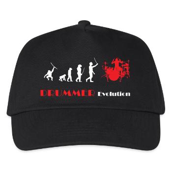 DRUMMER Evolution rot - Kinder Basecap - Schwarz - Vorne