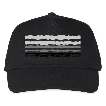 Design Linien Streifen - Kinder Basecap - Schwarz - Vorne
