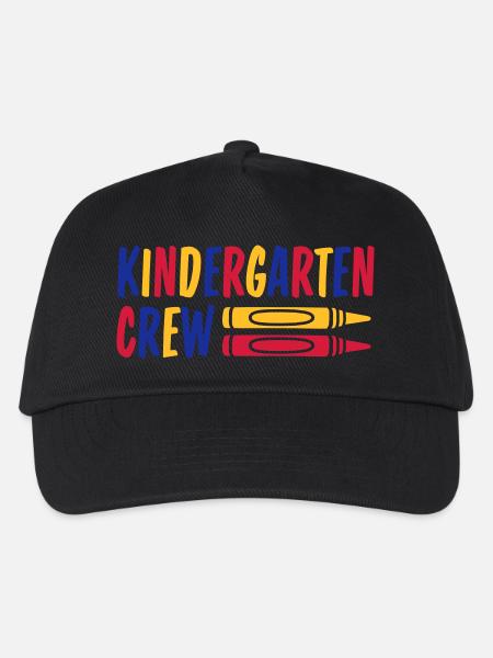 Wachsmalstift Kindergarten Crew Buntstift - Kinder Basecap - Schwarz