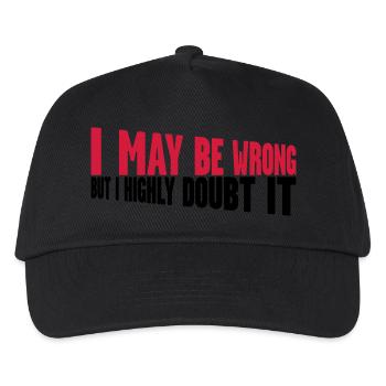 I may be wrong - Kids’ Baseball Cap - black - Front