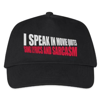 speak lyrics and sarcasm - Kids’ Baseball Cap - black - Front