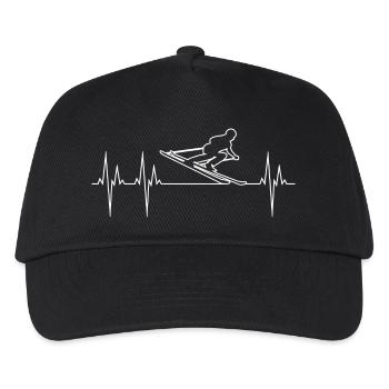 Alpine Skiing Grand Slalom Electrocardiogram ECG Ski - Kids’ Baseball Cap - black - Front