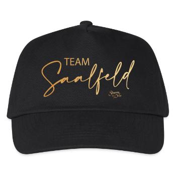Sturm der Liebe Team Saalfeld Gold Handschrift - Kinder Basecap - Schwarz - Vorne