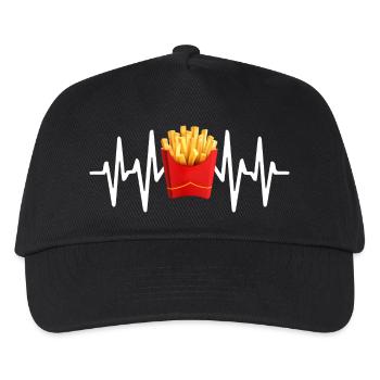 French fries heartbeat - Kids’ Baseball Cap - black - Front