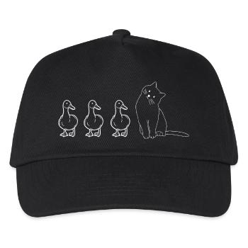 Niedliche Tiere, Enten und Katzen - Kinder Basecap - Schwarz - Vorne