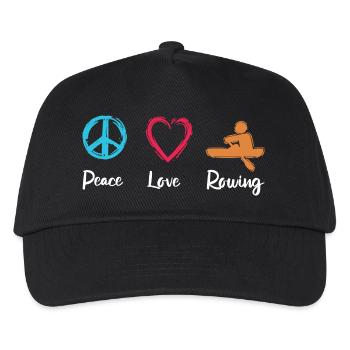 Paix, Amour, Aviron - Casquette de baseball Enfant - noir - Devant