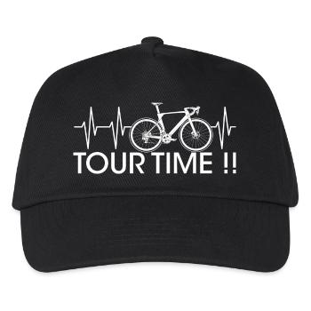 tour time Rennrad gravel bike Herzschlag Puls icon - Kinder Basecap - Schwarz - Vorne