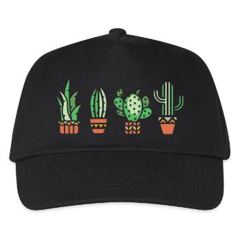 Cactus houseplant comic logo botany love icon - Kids’ Baseball Cap - black - Front