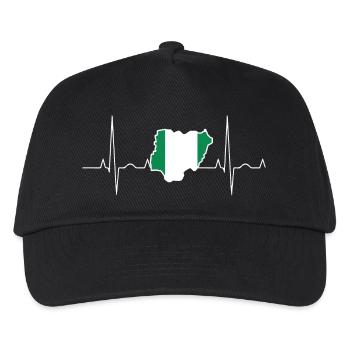 Nigeria Herzschlag - Kinder Basecap - Schwarz - Vorne
