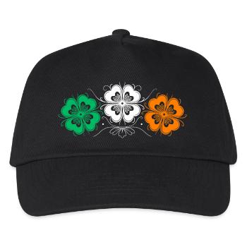 Three St Patrick's Day Shamrocks in Irish Colors - Kids’ Baseball Cap - black - Front
