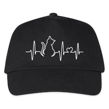 Chats, Battement De Coeur, Lignes, Dessin, Coups, Pouls - Casquette de baseball Enfant - noir - Devant
