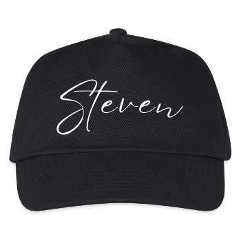 Steven Name T-Shirt Geschenk Für Männer - Kinder Basecap - Schwarz - Vorne
