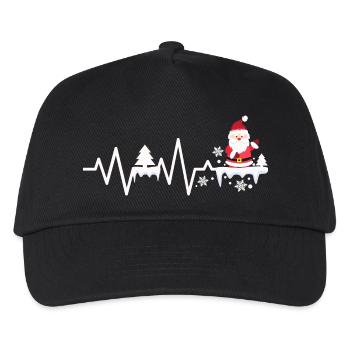 Petit Père Noël Battement de cœur Sapin de Saint-Nicolas - Casquette de baseball Enfant - noir - Devant