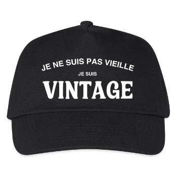 Ich bin nicht alt, ich bin Vintage - Kinder Basecap - Schwarz - Vorne