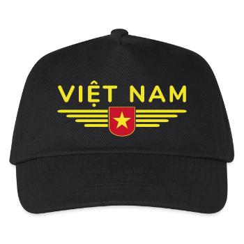 Vietnam Fan, Outfit T Shirt Design - Kinder Basecap - Schwarz - Vorne