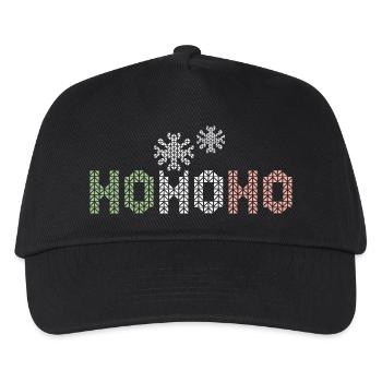 hohoho snow crystal pixel winter christmas - Kids’ Baseball Cap - black - Front
