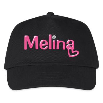 Melina Name Balloon Font - Kids’ Baseball Cap - black - Front