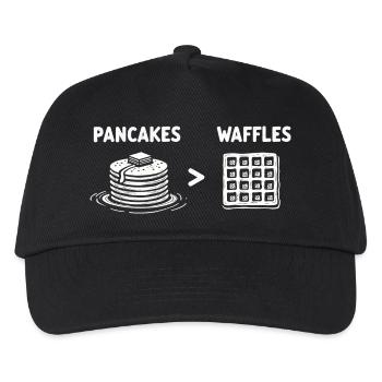 Pfannkuchen über Waffeln - Kinder Basecap - Schwarz - Vorne