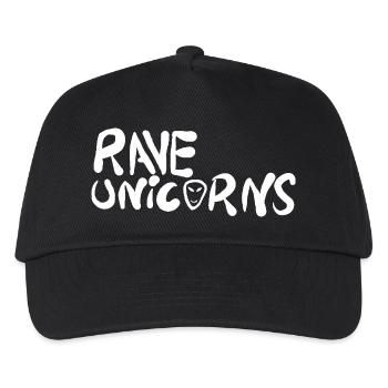 Rave Unicorns Logo Text White - Kinder Basecap - Schwarz - Vorne