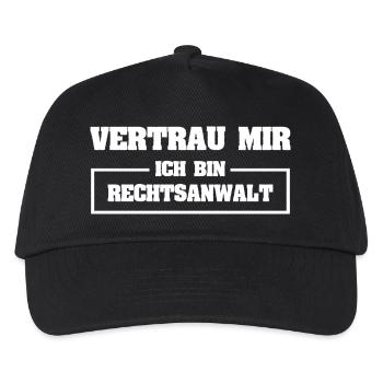Lustig Rechtsanwalt - Kinder Basecap - Schwarz - Vorne