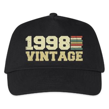 1998 Geburtstagsgeschenk 1998 Jahrgang 1998 Geschenk - Kinder Basecap - Schwarz - Vorne