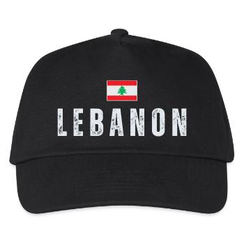 Stolzer Libanese, Flagge des Libanon - Kinder Basecap - Schwarz - Vorne