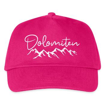 Dolomiten Alpen Berge - Kinder Basecap - Fuchsia - Vorne