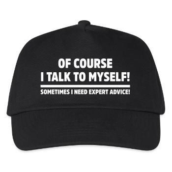 Of course I talk to myself witty sarcastic humor - Kids’ Baseball Cap - black - Front