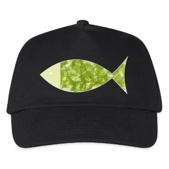 Fish Ichthys Nature Print Fishing Jesus Fish - Kids’ Baseball Cap - black - Front