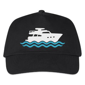 Yacht Silhouette Motorboat - Kids’ Baseball Cap - black - Front