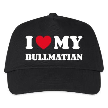 I Love My Bullmatian Hund Besitzer - Kinder Basecap - Schwarz - Vorne