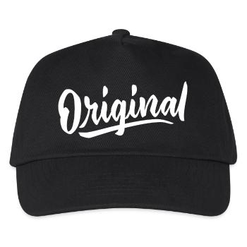 Originales, einzigartiges Design, exklusive, trendige Kreation - Kinder Basecap - Schwarz - Vorne