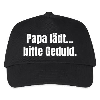Dad invites patience - Kids’ Baseball Cap - black - Front