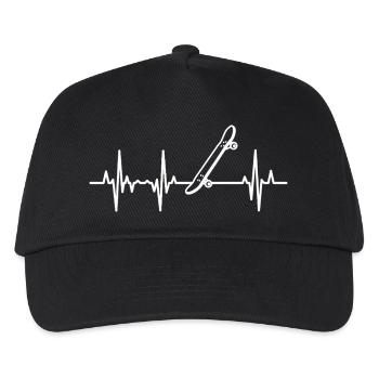 Skateboard ECG Heart Line - Kids’ Baseball Cap - black - Front