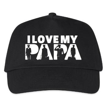 Pilot Airplane Evolution Flight Papa Pilot Dad - Kids’ Baseball Cap - black - Front