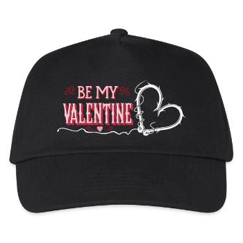 Be My Valentine Romantisches Herz - Kinder Basecap - Schwarz - Vorne