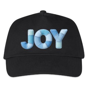 Blue Patchwork Joy Schriftzug - Kinder Basecap - Schwarz - Vorne