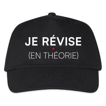 Je révise en théorie humour étudiant - Casquette de baseball Enfant - noir - Devant