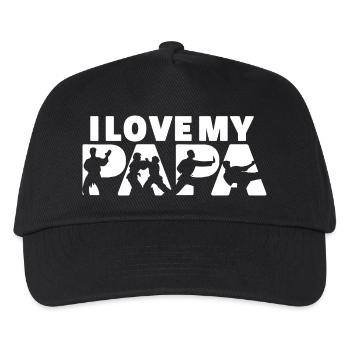 Ich liebe meine Judo Papa Martial Arts Silhouette - Kinder Basecap - Schwarz - Vorne