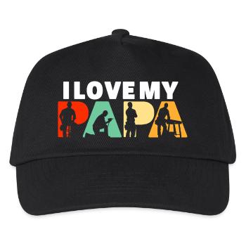 I Love My Papa Carpenter Woodworker Silhouette - Kids’ Baseball Cap - black - Front