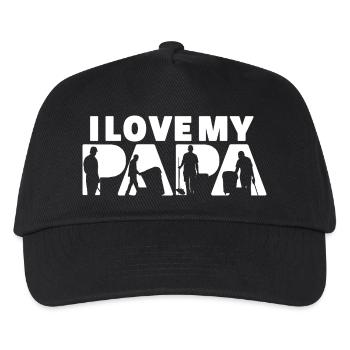 Papa Recycling-Sammler-Abfallmanagement-Kunst - Kinder Basecap - Schwarz - Vorne