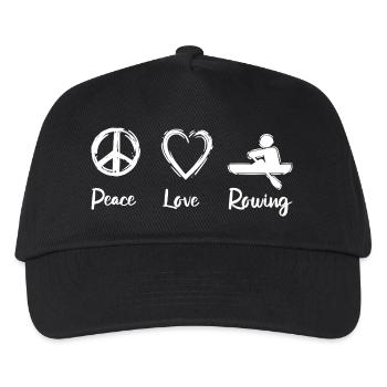 Paix, Amour, Aviron, Aviron - Casquette de baseball Enfant - noir - Devant