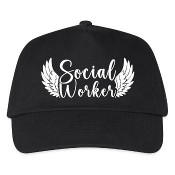 Social Worker Quote Worker Social Work - Kinder Basecap - Schwarz - Vorne