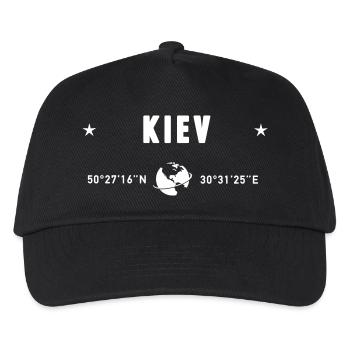 Kiew, Ukraine Koordinaten Planet Erde Weiß - Kinder Basecap - Schwarz - Vorne