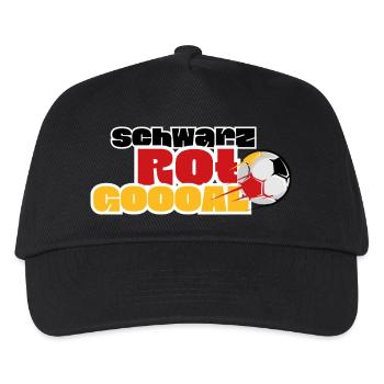Schwarz Rot Goal - Kinder Basecap - Schwarz - Vorne