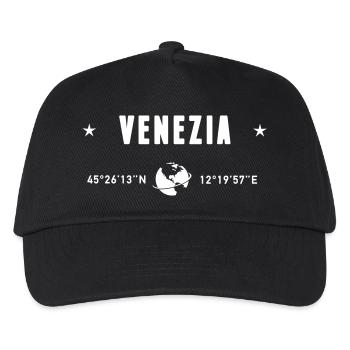 Venezia Italy Coordinates Gps White - Kids’ Baseball Cap - black - Front