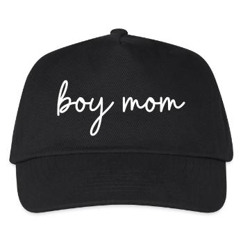 Boy Mom Jungs Mama Schreibschrift Design - Kinder Basecap - Schwarz - Vorne