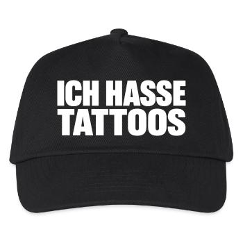 Ich Hasse Tattoos Lustiger Spruch - Kinder Basecap - Schwarz - Vorne