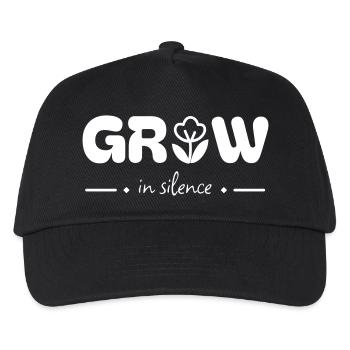 Grow in Silence – Inspirational Grow Typography - Kids’ Baseball Cap - black - Front