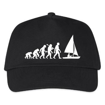 Segler Evolution Für Segeln mit Segel Im Segelboot - Kinder Basecap - Schwarz - Vorne